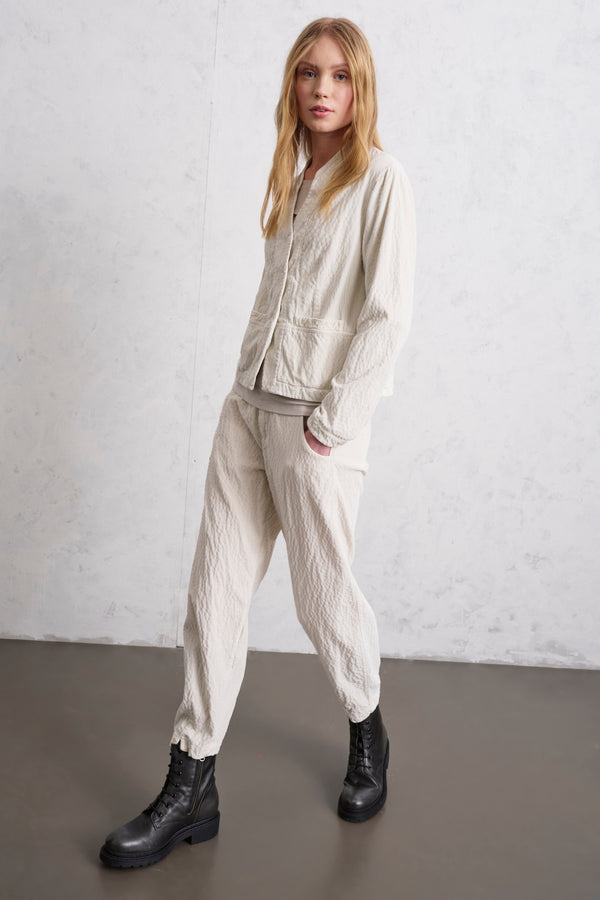Giacchina in costina di velluto di viscosa e cotone stretch goffrato | 1019.CFDTREP250.01