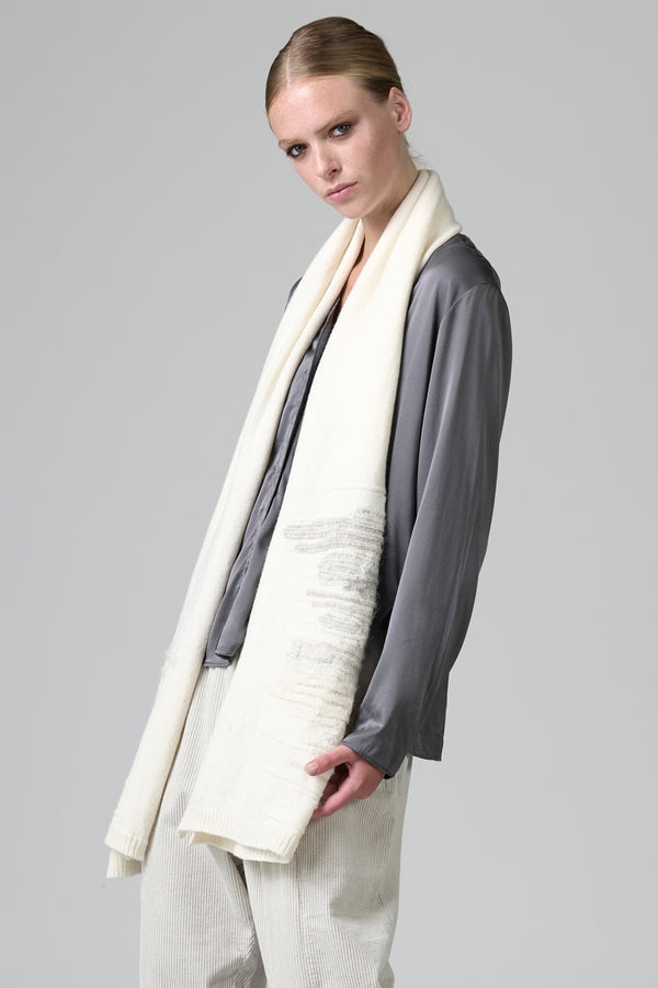 Sciarpa in lana con intarsio di filo stampato in alpaca | 1016.SCADTRB15503.102