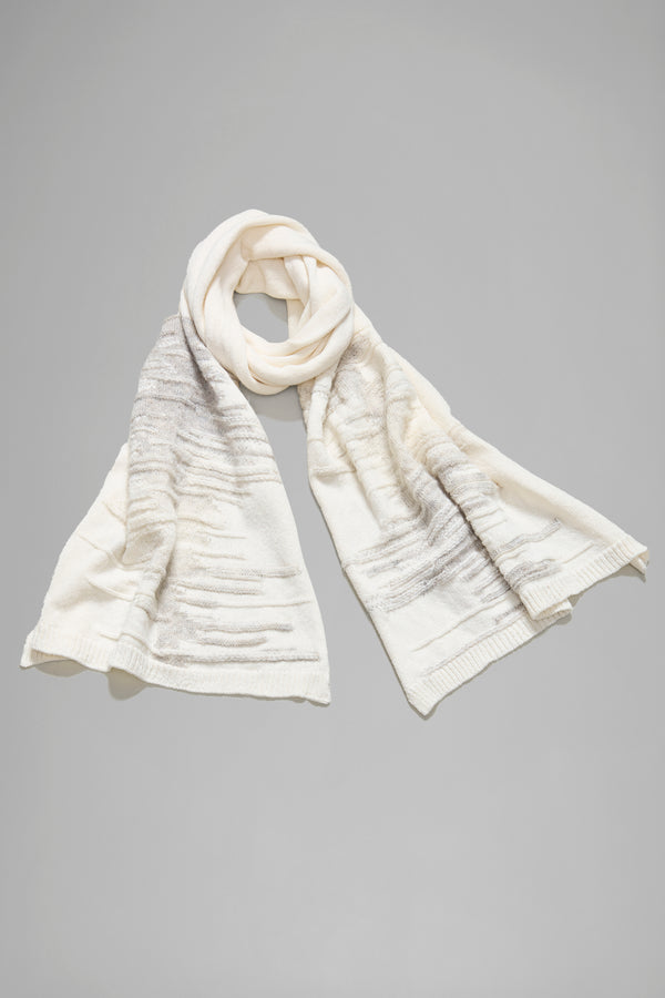Wool scarf with alpaca printed thread inlay | 1016.SCADTRB15503.102