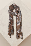 Viscose crepe with floral print scarf | 1011.SCADTRWS284.06