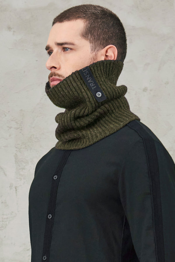 Rib-knit collar in cablè virgin wool | 1010.SCAUTRV17527.U04