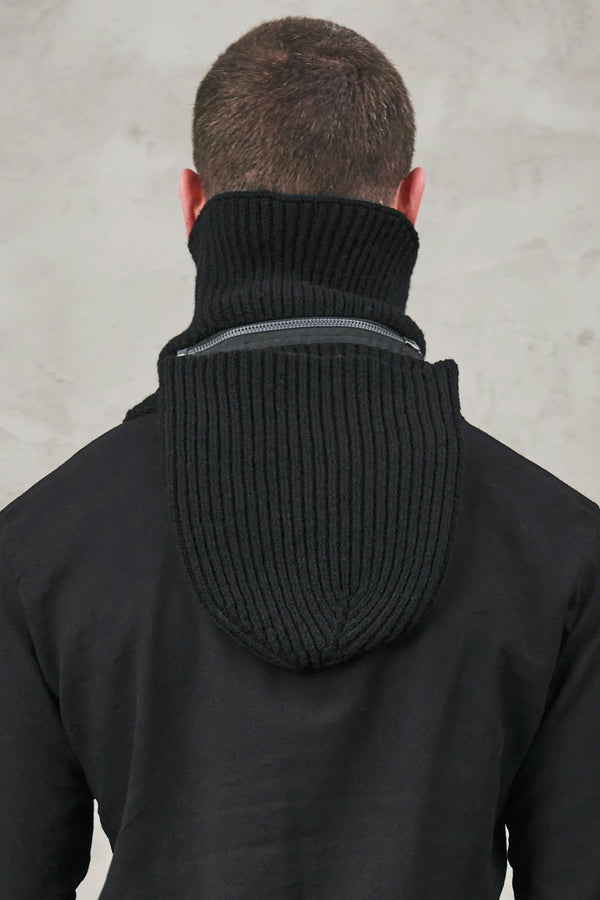 Ribbed knit balaclava in cablé virgin wool with detachable hat | 1010.SCAUTRV17528.U10