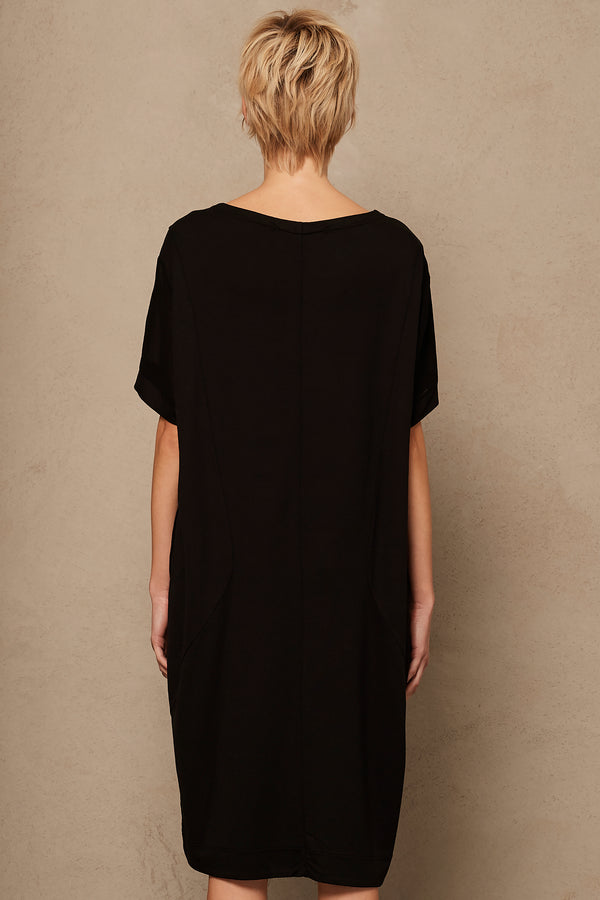 Kleid in ballonform aus tencel-webstoff mit einsätzen aus viskose-georgette | 1005.CFDTRQR274.10