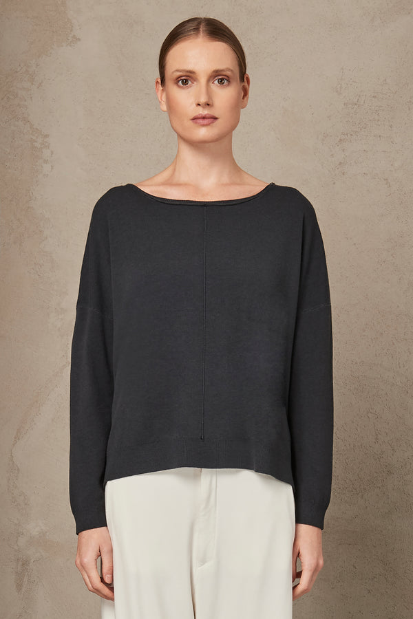 Oversize jumper in viscose and wool knit | 1007.CFDTRS11466.13