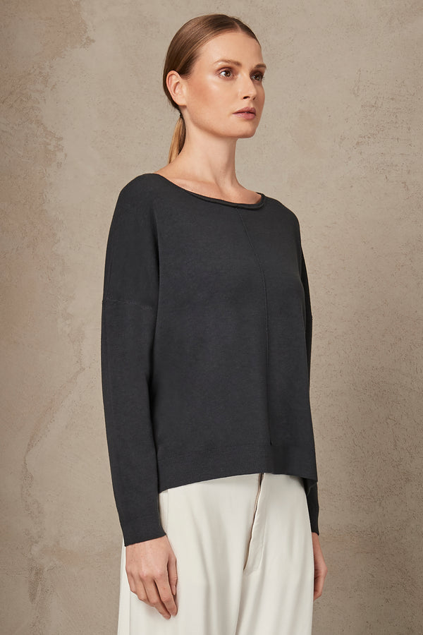 Oversize jumper in viscose and wool knit | 1007.CFDTRS11466.13