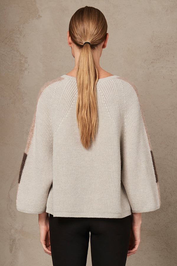Oversize wool and alpaca blend jumper with 3/4 sleeves | 1007.CFDTRS14494.22