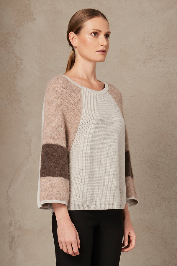 Oversize wool and alpaca blend jumper with 3/4 sleeves | 1007.CFDTRS14494.22