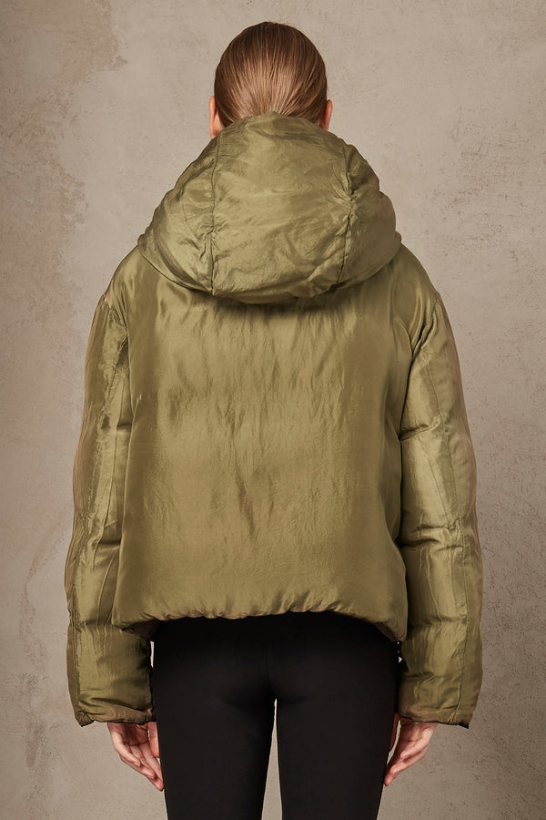 Short reversible down jacket with inner in silk | 1007.CFDTRSS280.16