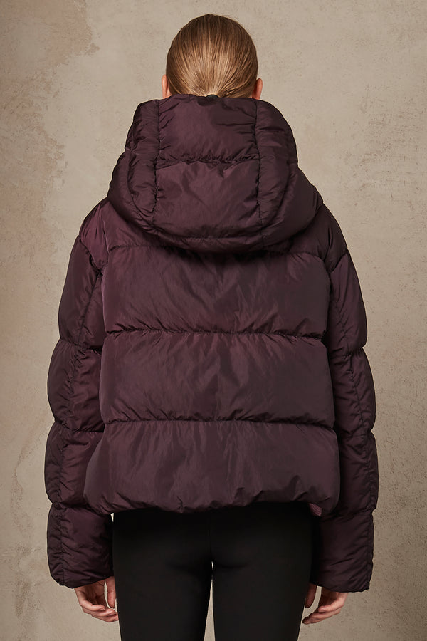 Short reversible down jacket with inner in silk | 1007.CFDTRSS280.17