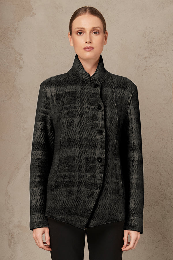 Slim fit jacquard wool knit jacket | 1007.CFDTRSW320.10