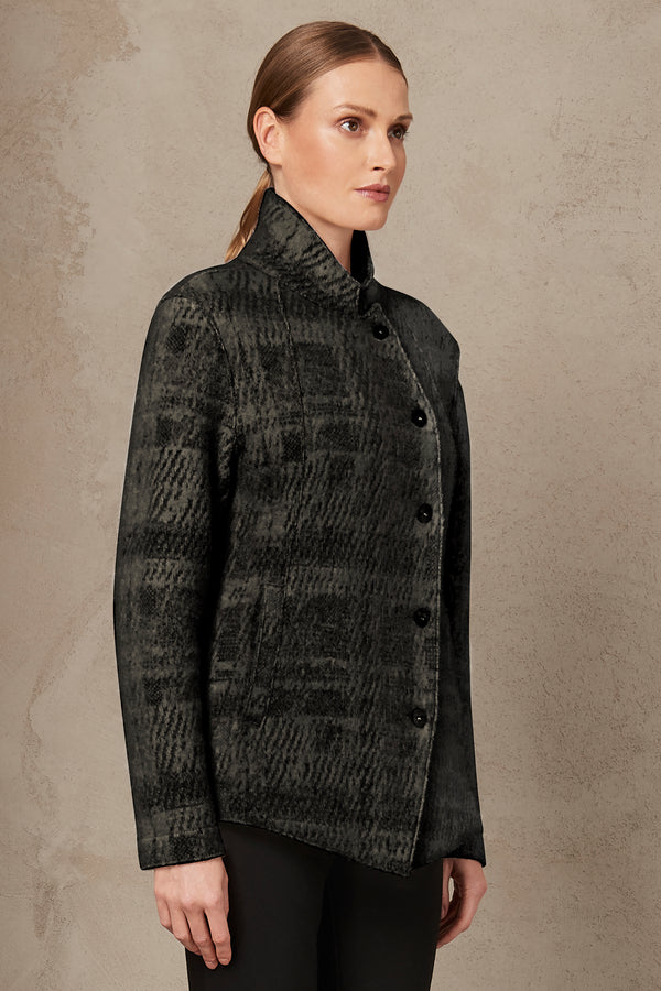 Slim fit jacquard wool knit jacket | 1007.CFDTRSW320.10