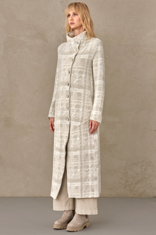 Slim fit jacquard wool knit long coat | 1007.CFDTRSW322.02