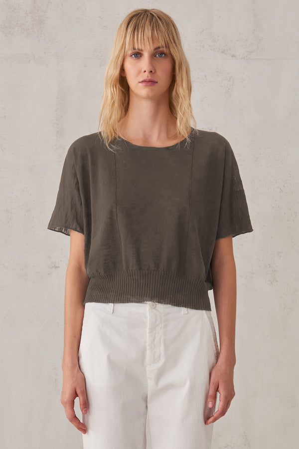 T-shirt ampia in maglia di cotone fiammato | 1008.CFDTRT5403.13