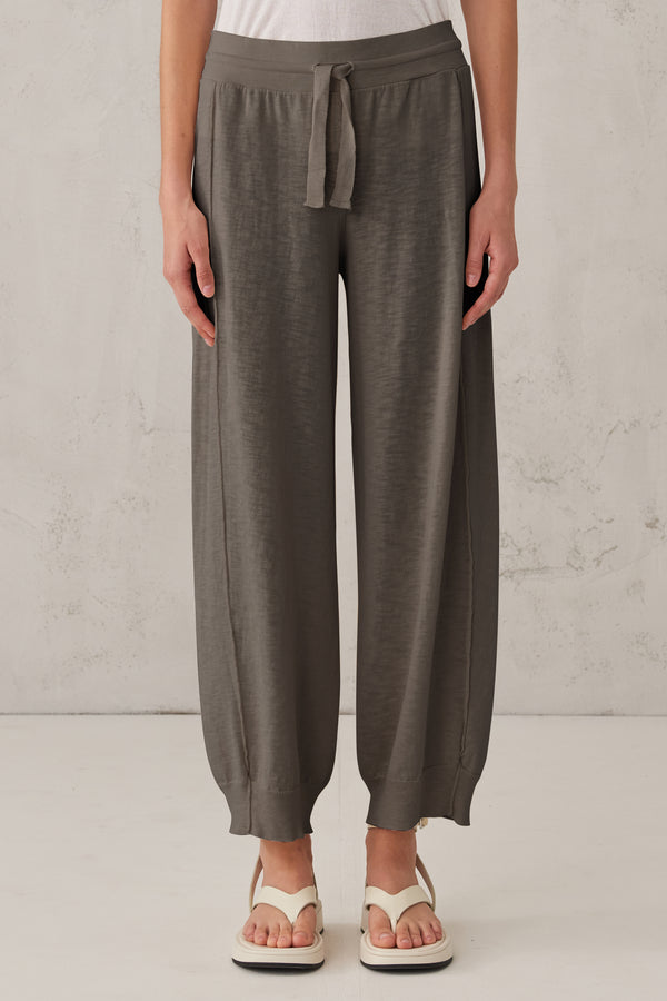 Pantalone comfort fit con coulisse in maglia di cotone fiammato | 1008.CFDTRT5404.13