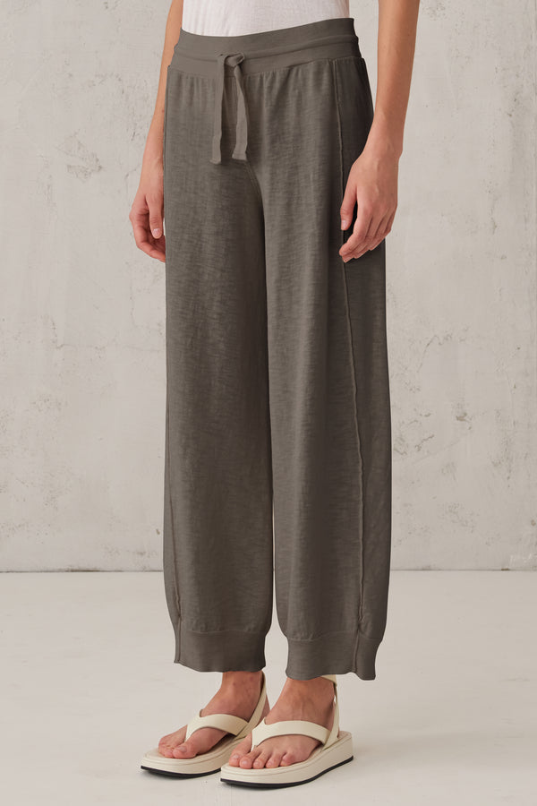 Pantalone comfort fit con coulisse in maglia di cotone fiammato | 1008.CFDTRT5404.13
