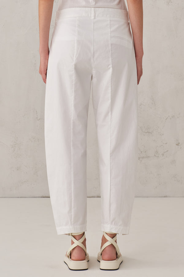 Pantalone comfort fit in raso di cotone elasticizzato | 1008.CFDTRTO245.00