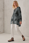 Bluse aus leinen mit stehkragen mit allover-print | 1008.CFDTRTR271.15