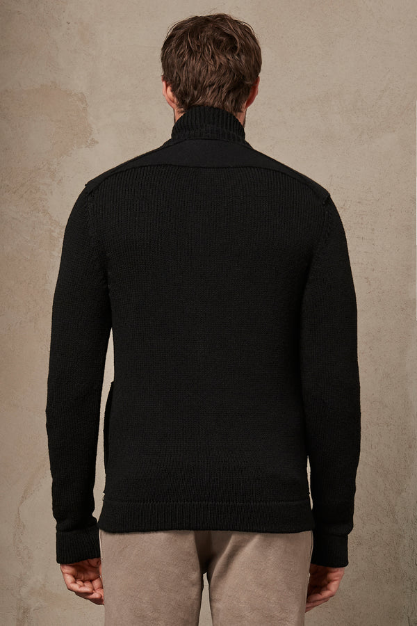 Cablé virgin wool knitted jacket | 1007.CFUTRS17520.U10
