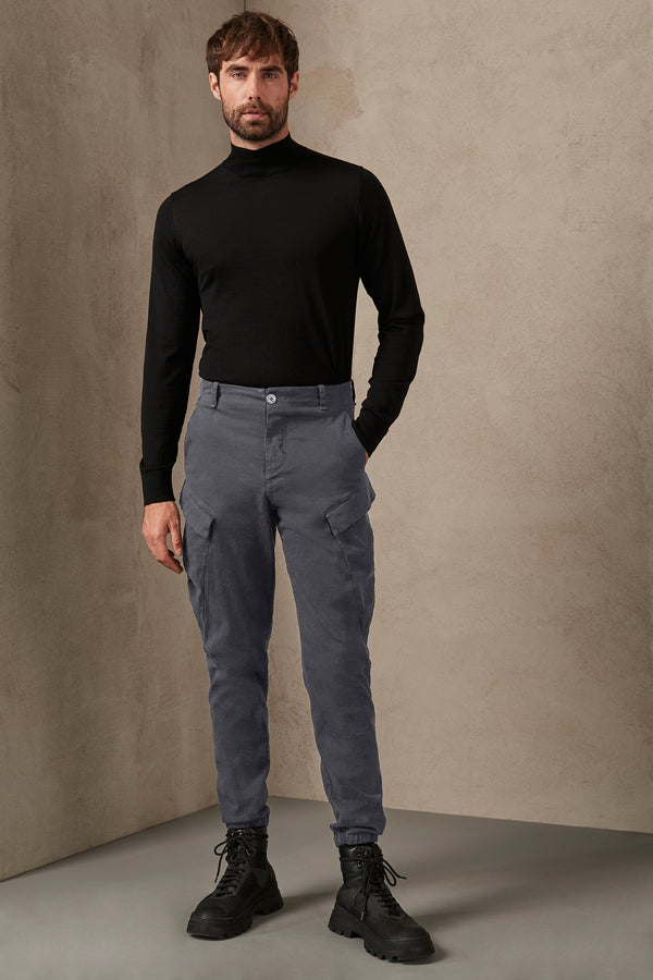 Cotton-wool stretch cargo trousers. | 1007.CFUTRSF153.U12