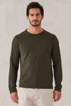 T-shirt manica lunga regular fit in jersey di cotone crepe. | 1008.CFUTRT4391.U09