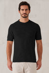 Kurzarm-t-shirt aus baumwollstrick mit flammé-struktur | 1008.CFUTRT8431.U10