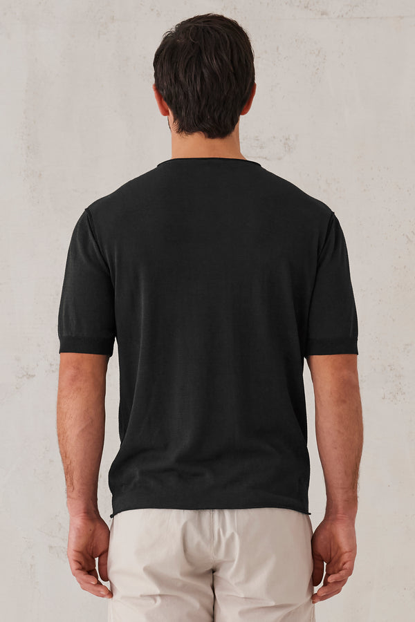 T-shirt aus strick in baumwolle und viskose, zweifarbig | 1008.CFUTRT9440.U10