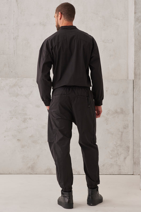 Oversized overall in stretch cotton poplin. elastic waist. stretchy bottoms. | 1008.CFUTRTU305.U10