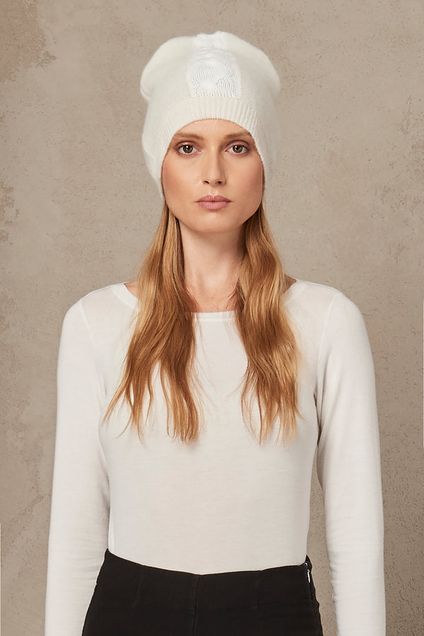 Alpaca and wool knit cap with cable | 1007.HATDTRS12477.02