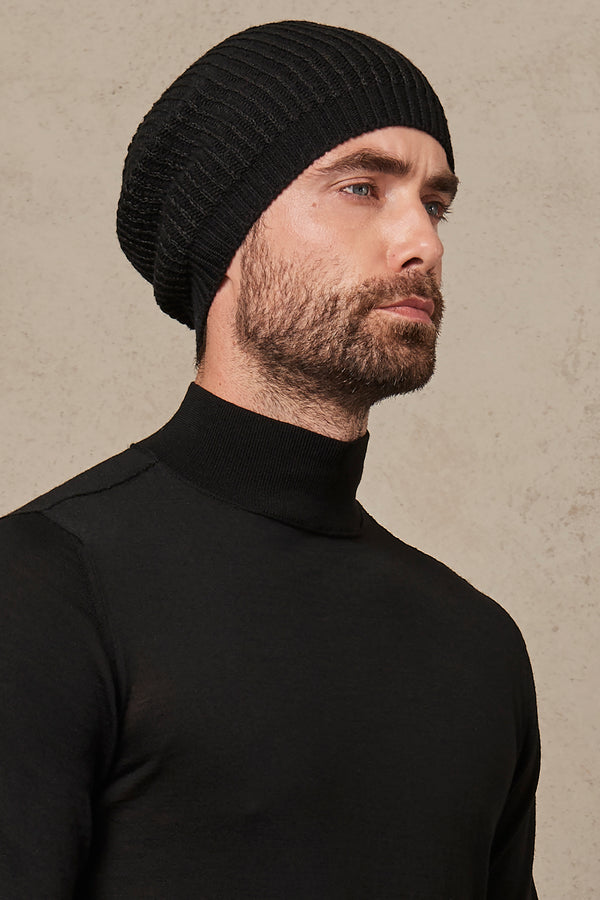 Wool and linen enlish rib knitted cap | 1007.HATUTRS16515.U310